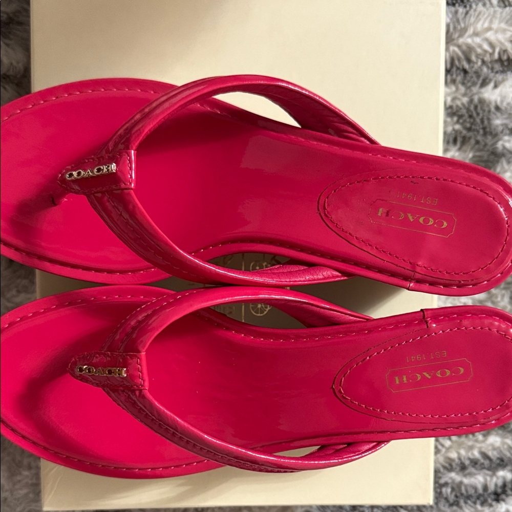 Coach Women's Hot Pink Sandals - Picture 2 of 12